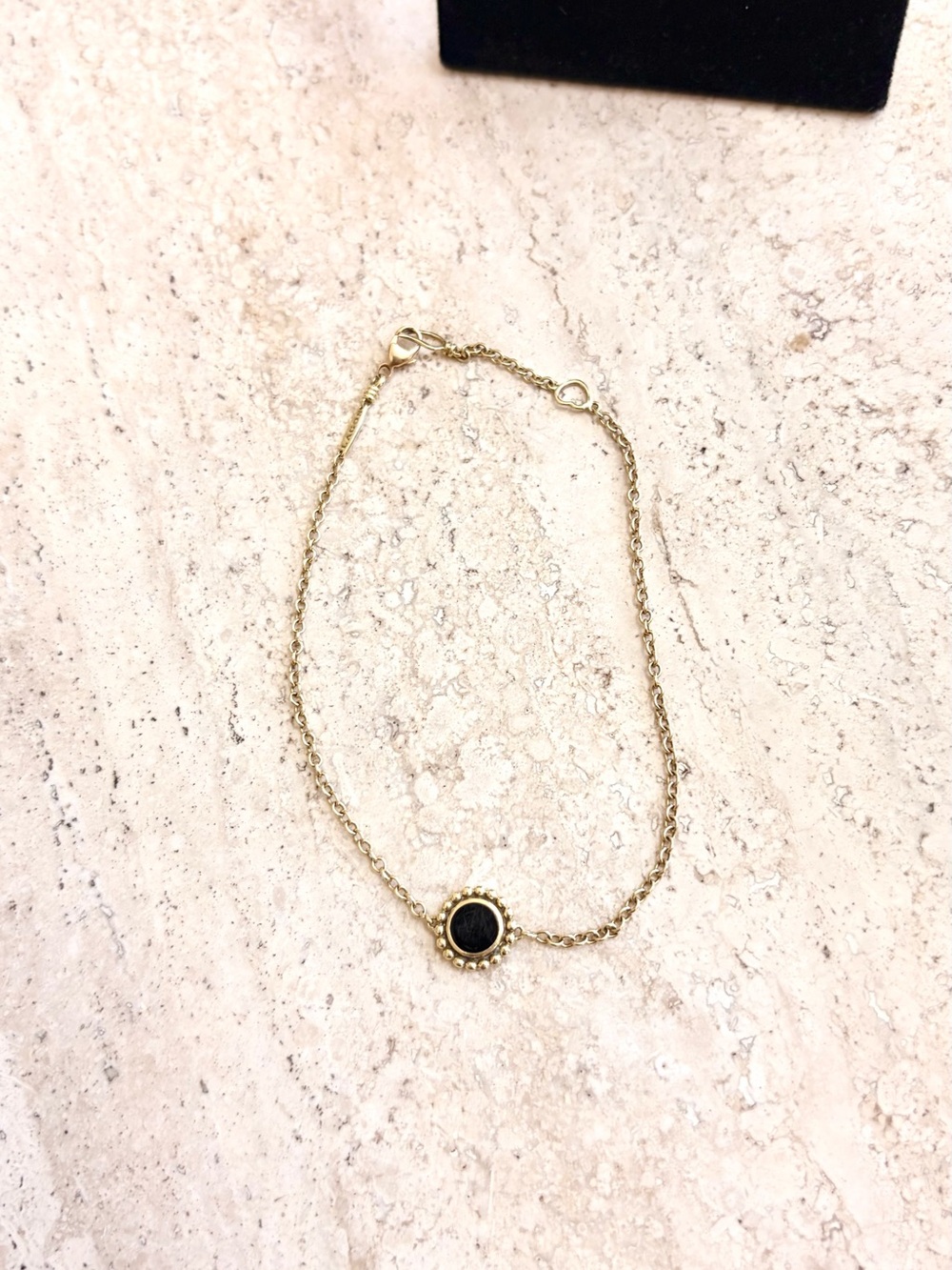 Lagos Covet 18K gold onyx bracelet